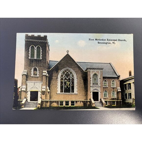 Vintage Postcard‎ First Methodist Episcopal Church Bennington Vermont Unposted - Picture 1 of 10